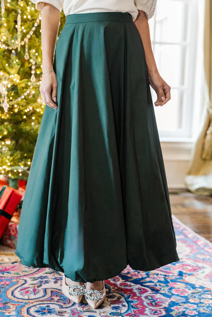 Pop Of Style Emerald Bubble Midi Skirt | The Mint Julep Boutique