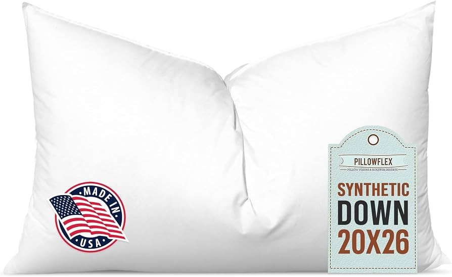 Pillowflex Synthetic Down Pillow Insert - 20x26 Down Alternative Pillow, Ultra Soft Standard Bed ... | Amazon (US)
