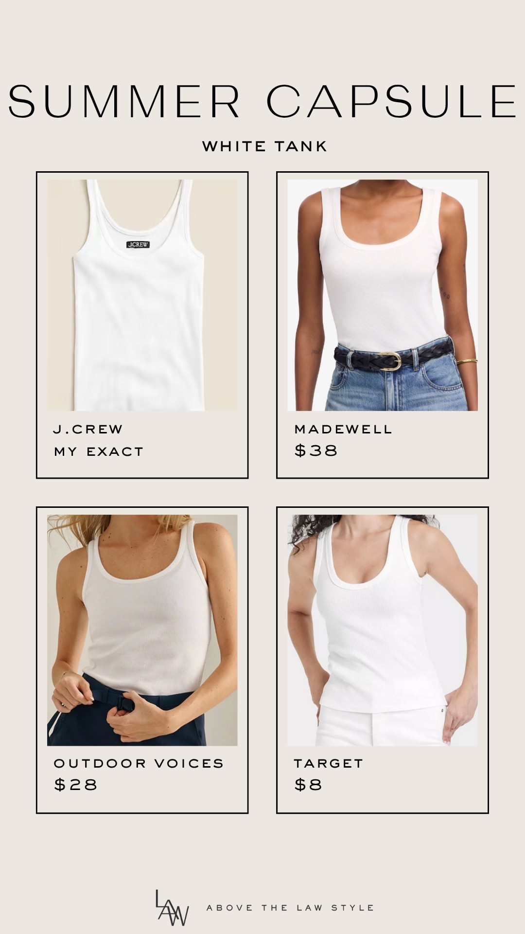 Summer Capsule: White Tank

#LTKSummerEdit #LTKStyleTip #LTKFindsUnder50