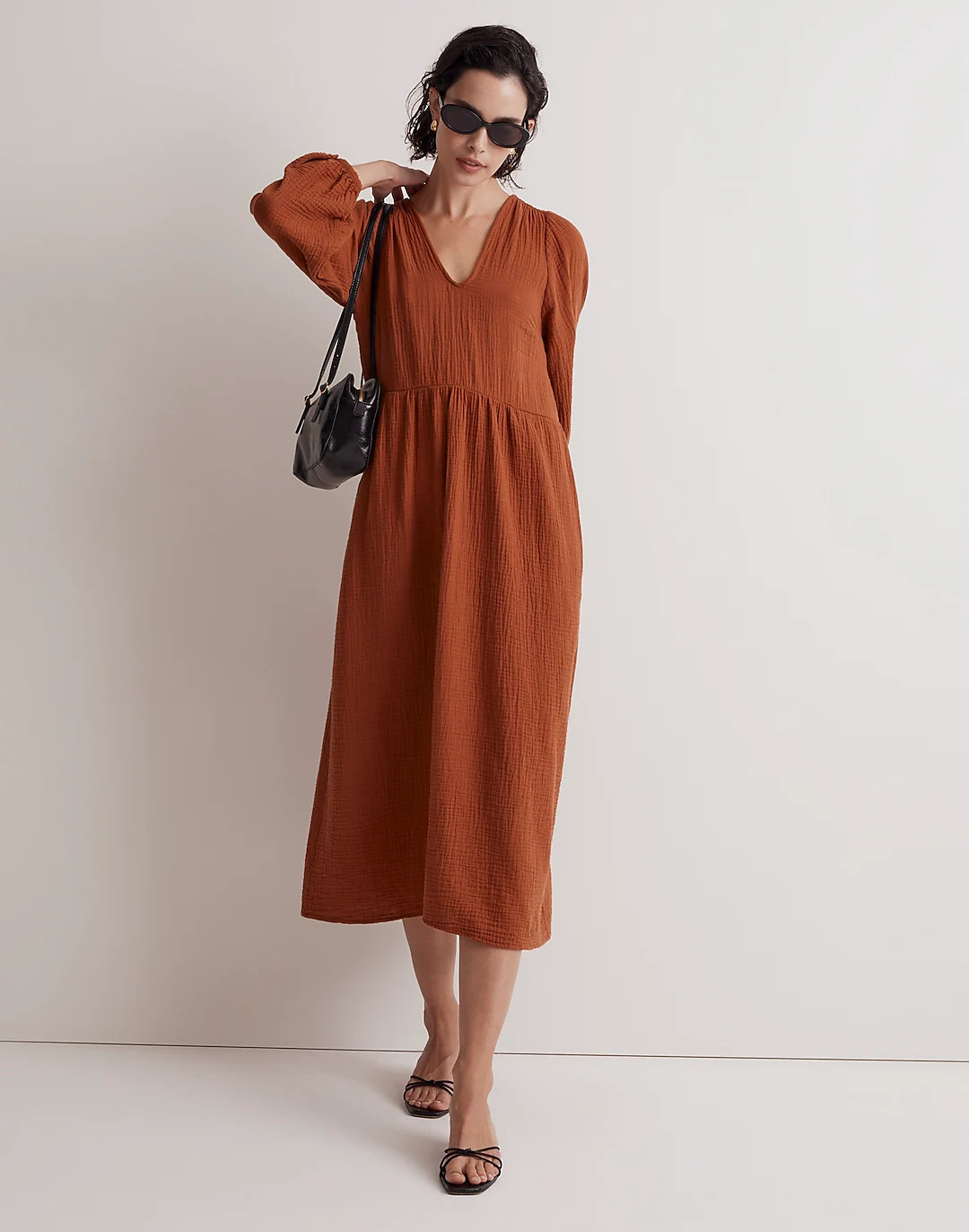 Lightspun V-Neck Midi Dress | Madewell