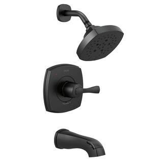Stryke 1-Handle Wall Mount 5-Spray Tub and Shower Faucet Trim Kit in Matte Black (Valve Not Included) | The Home Depot