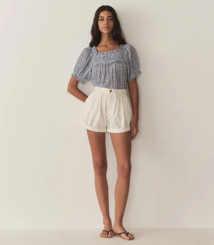 D�?EN Frances Top -- Cornflower Hillside Bloom - Size - Xs Cotton Floral Print Feminine Victorian | DOEN