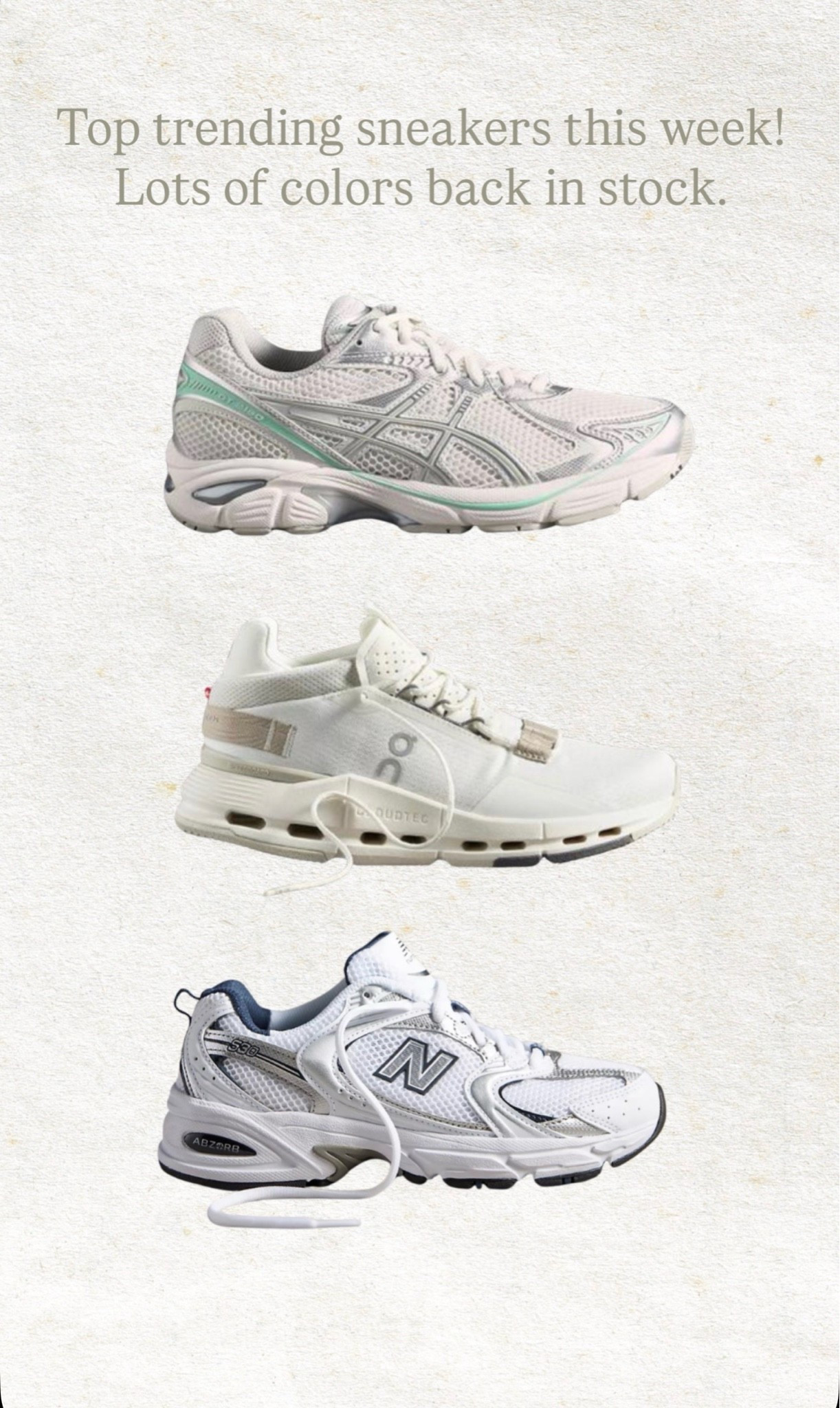 New balance
On cloud
Aciscs