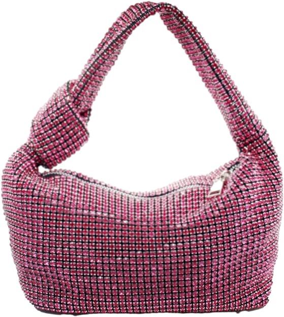 UMREN Bling Full Glitter Knotted Handbag for Women Crystal Rhinestone Hobo Dumpling Bag Diamond E... | Amazon (US)