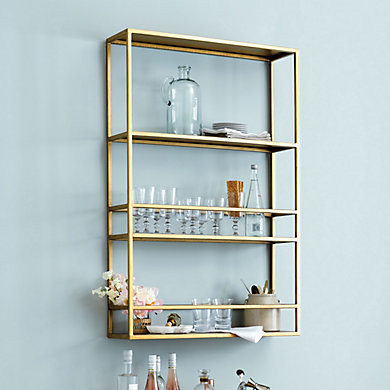 Abbot Slim Shelf with Rails for Bottles & Glassware Storage | Ballard Designs, Inc.