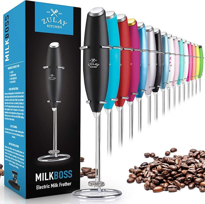 Zulay Original Milk Frother Handheld Foam Maker for Lattes - Whisk Drink Mixer for Coffee, Mini F... | Amazon (US)