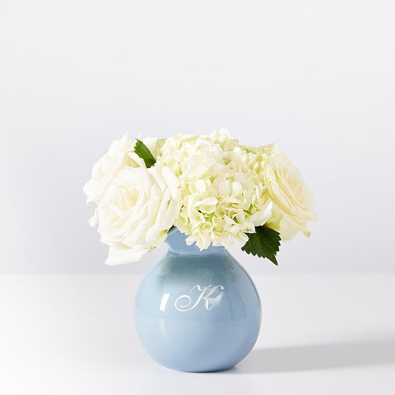 Ceramic Ruffle Vase, Small, Light Blue | Mark and Graham