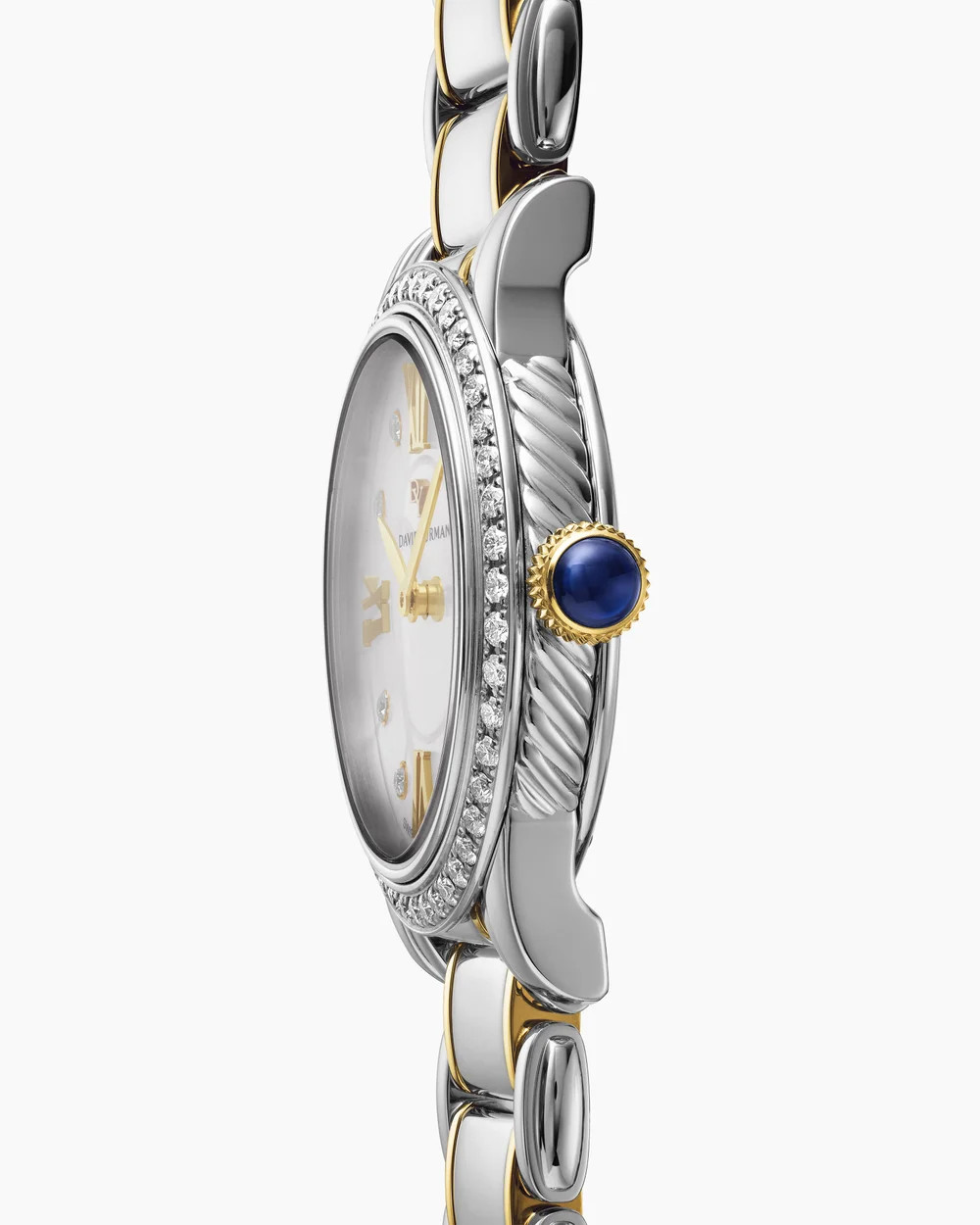 David Yurman | Classic Quartz Watch in Stainless Steel with 18K Yellow Gold and Diamond Bezel, 30... | David Yurman