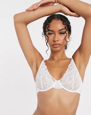 Lindex Attract Emelie lace non padded underwire bra in white | ASOS (Global)