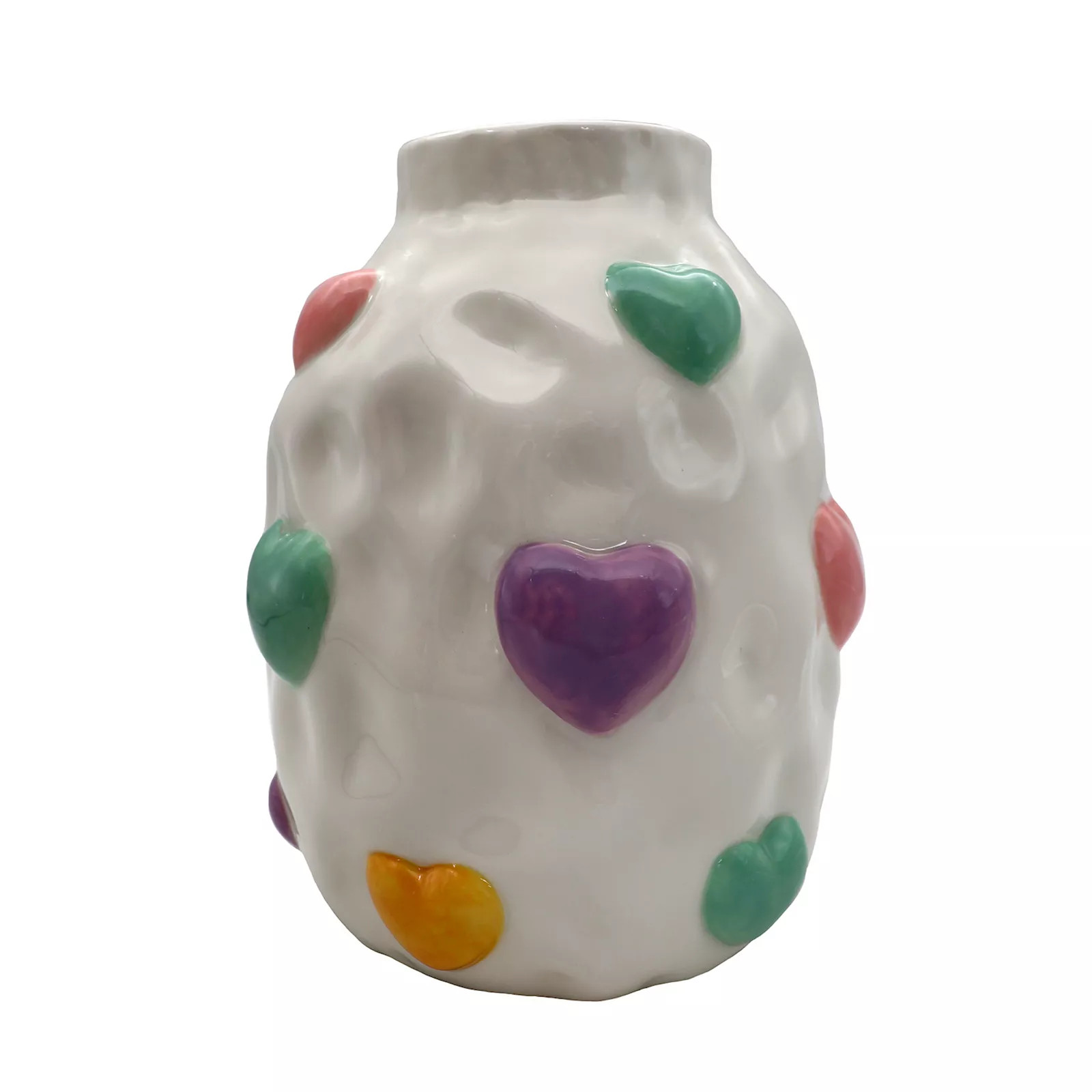 Celebrate Together Valentine's Day Large Embossed Hearts Ceramic Vase, Multi | Kohl's