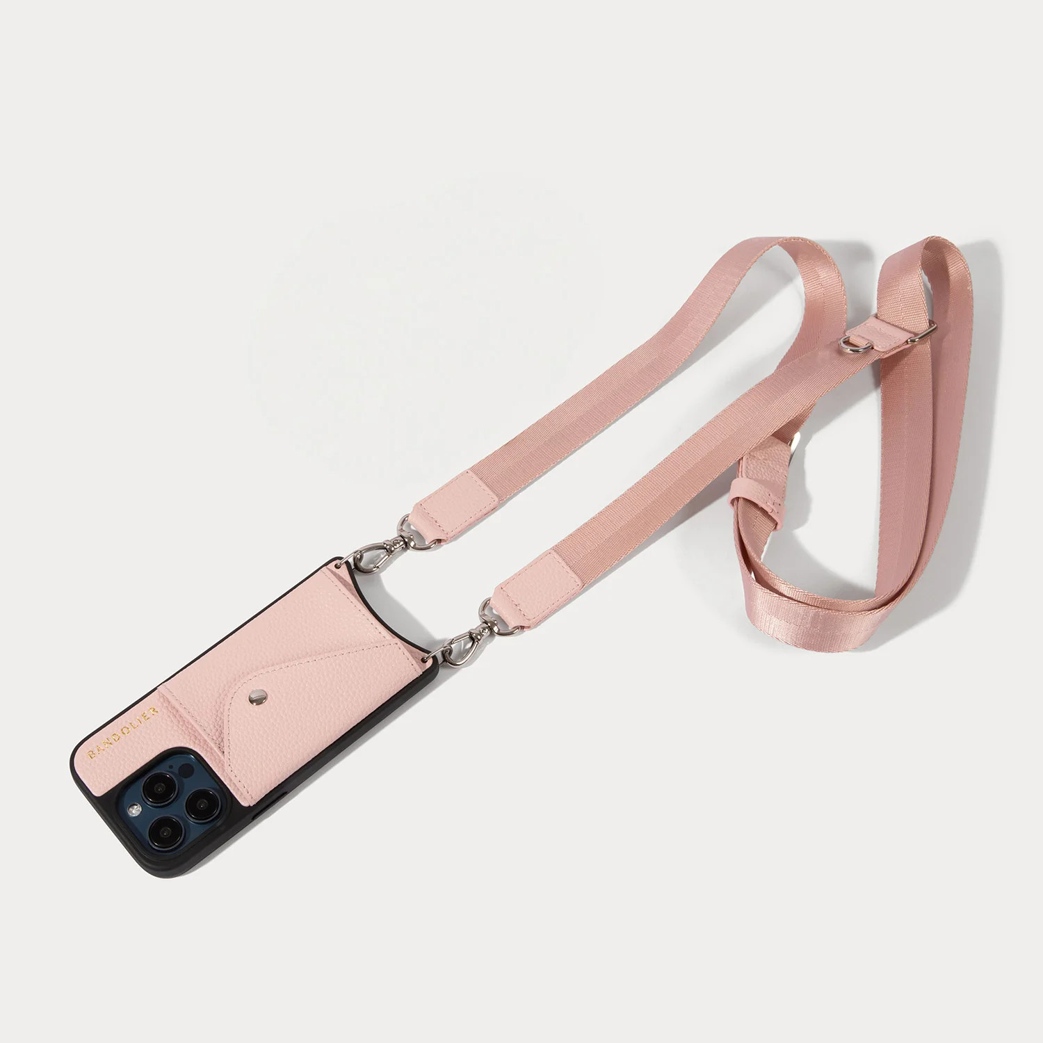 Bobby Crossbody Phone Case - Pastel Pink/Silver | Bandolier