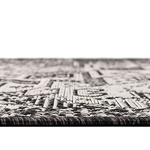 Rugs.com Outdoor Aztec Collection Rug – 7' x 10' Light Gray Flatweave Rug Perfect for Living Ro... | Amazon (US)