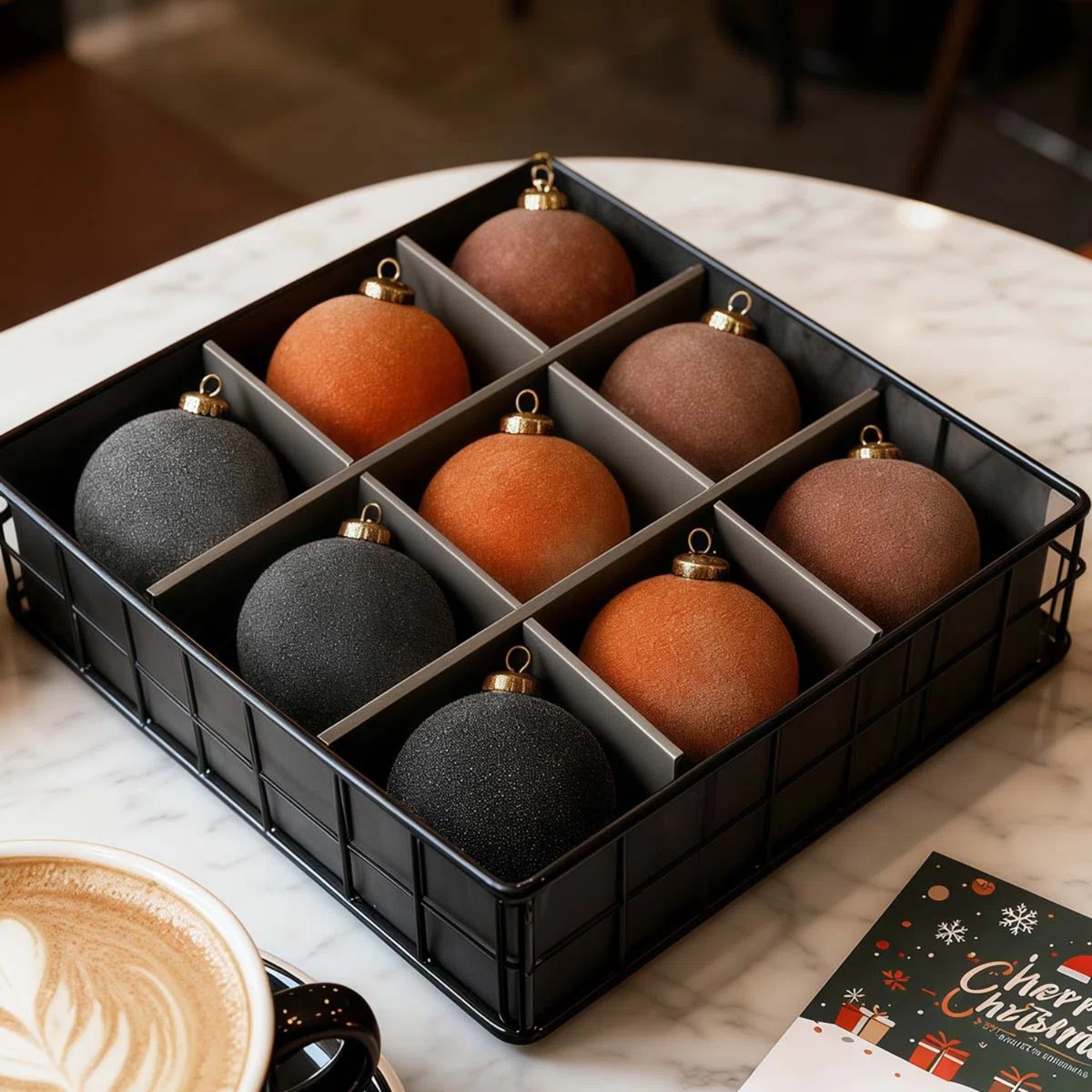 Latitude Run® 9Pcs Velvet Christmas Ornaments 3.15 Inch Neutral Shatterproof Plastic Velvet Ball... | Wayfair North America