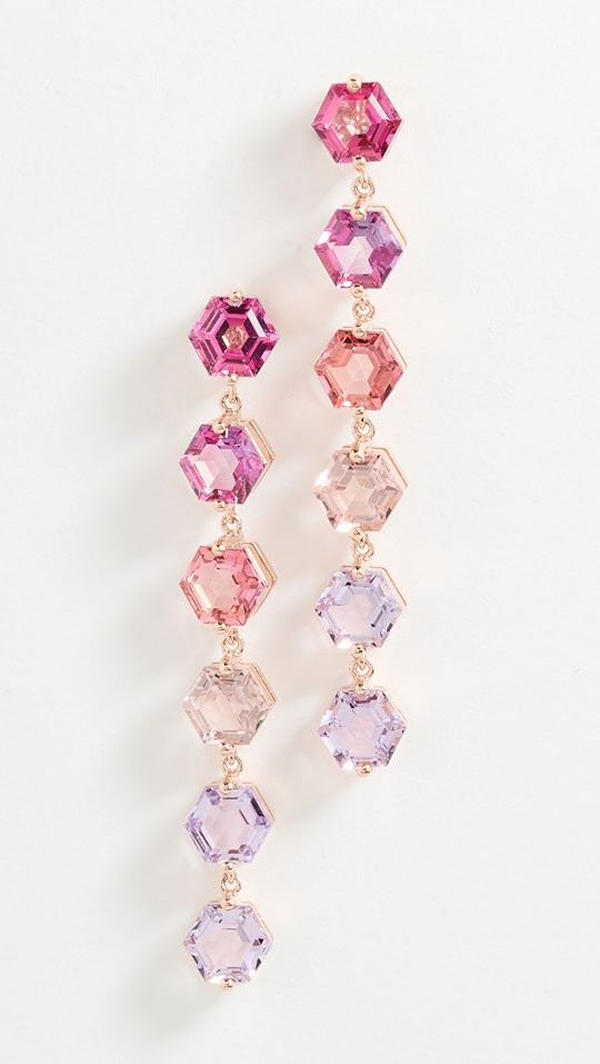 Kalan by Suzanne Kalan 14k Rose Gold Pink Ombre Six Drop Earrings | SHOPBOP | Shopbop