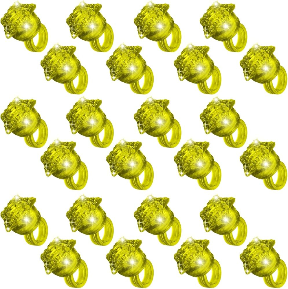 NUDALA 24 Pack Light Up Star Rings Glow in the Dark Party Flashing LED Jelly Finger Rings for Jul... | Amazon (US)