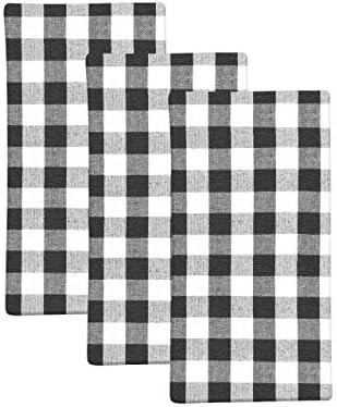 Black and White Plaid Kitchen Towel - Buffalo Plaid Dish Towels - Plaid Kitchen Towels - Black an... | Amazon (US)