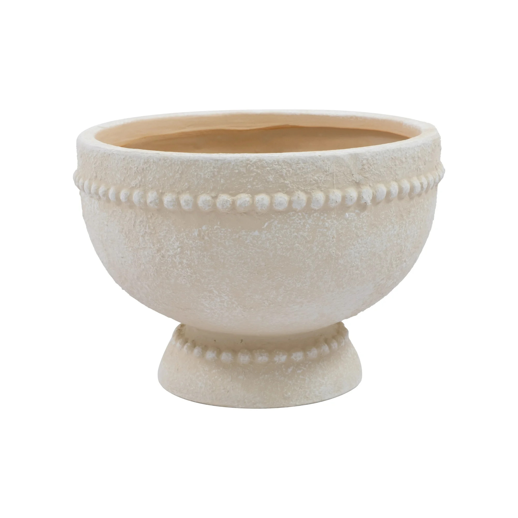 My Texas House 8" Cream Ceramic Dot Bowl Planter for Indoor or Outdoor Use | Walmart (US)