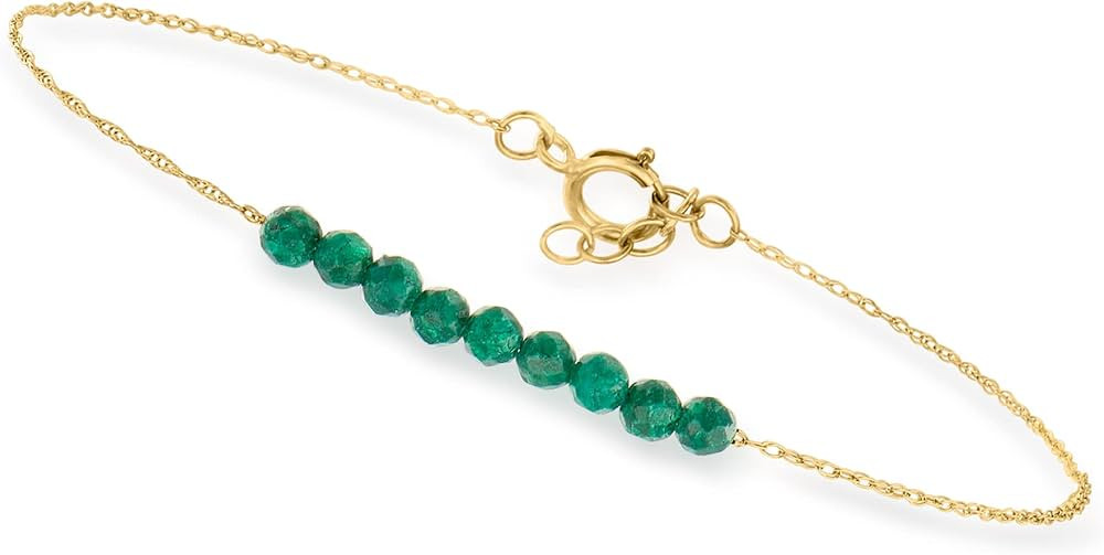 Canaria 1.80 ct. t.w. Emerald Bead Bracelet in 10kt Yellow Gold | Amazon (US)