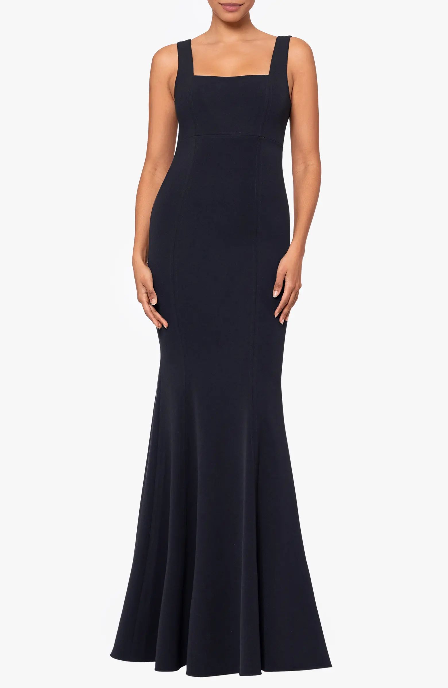 Betsy & Adam Square Neck Mermaid Gown | Nordstrom | Nordstrom
