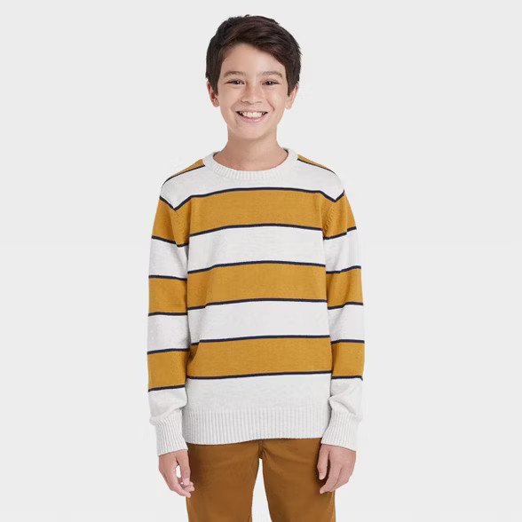 Boys' Rugby Striped Crew Neck Sweater - Cat & Jack™ | Target