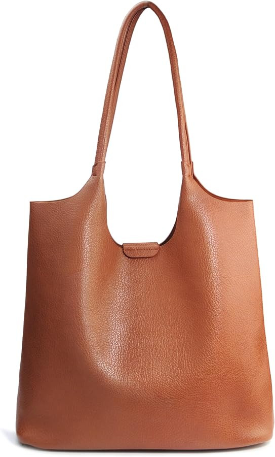 Soft Vegan Leather Tote Bag for Women Hobo Handbag Purse for Travel and Everyday | Amazon (US)