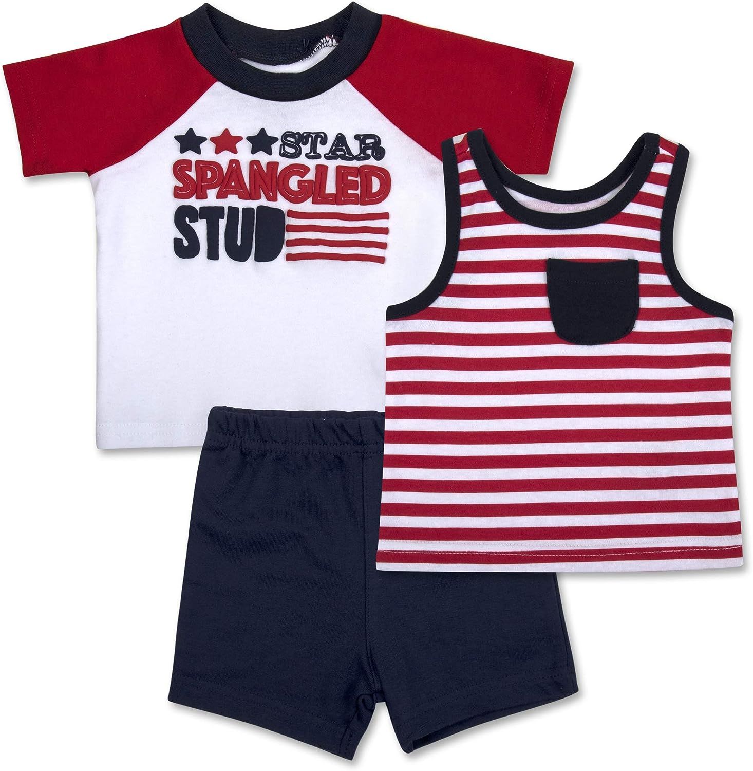 Toddler and Baby Boy Fourth of July Outfit 0-3, 3-6, 6-9, 9-12, 12-24 Months for Infants and Todd... | Amazon (US)