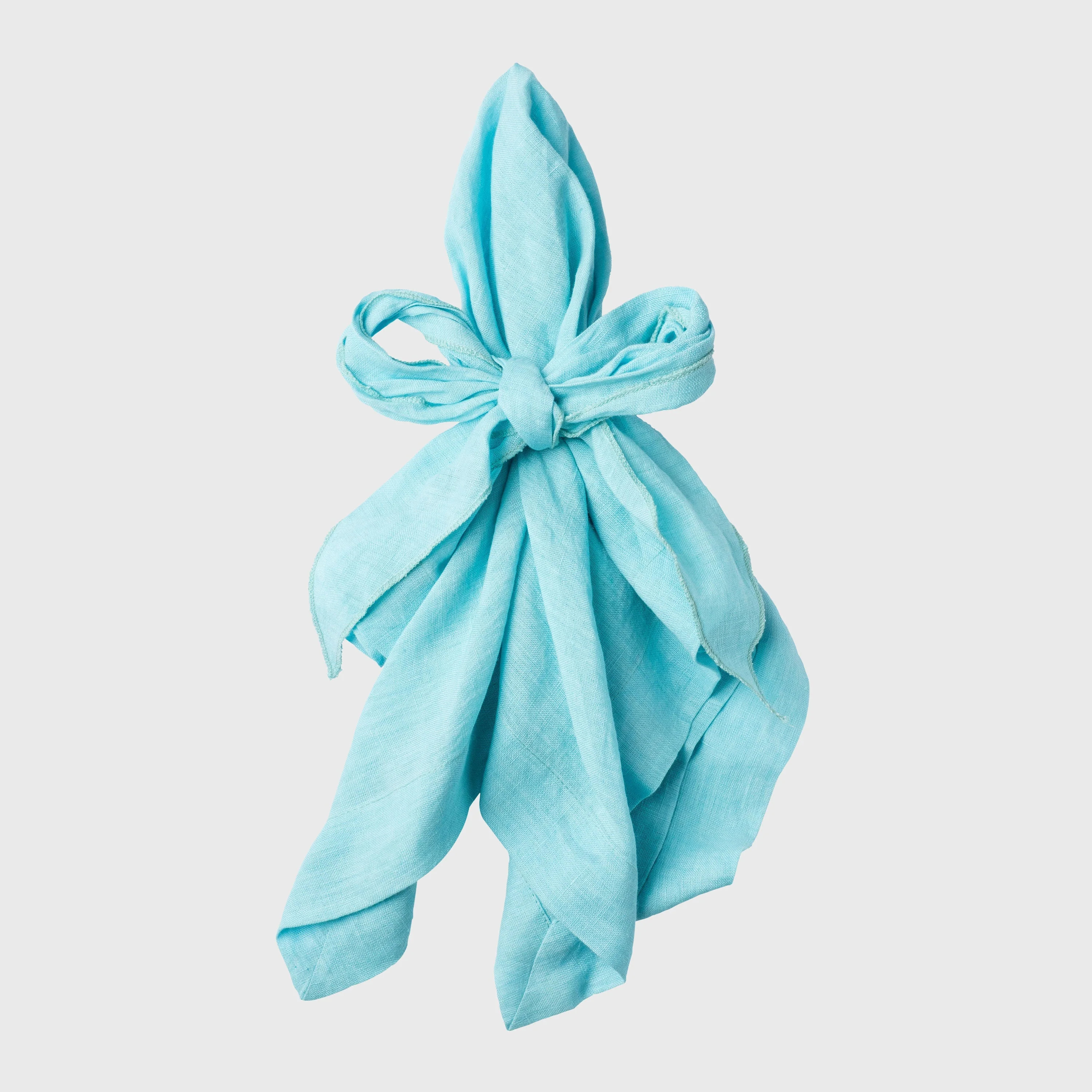 Bow linen napkin, aqua, set of two | Joanna Buchanan