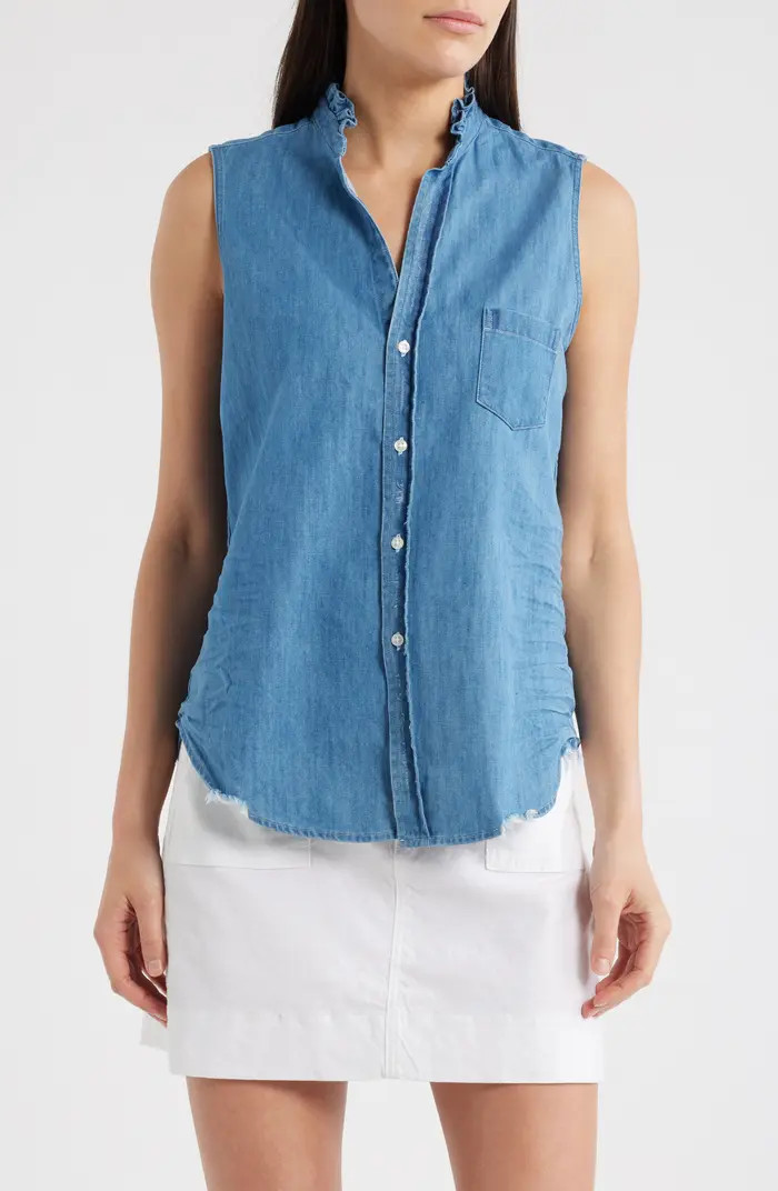 Frank & Eileen Distressed Sleeveless Cotton Button-Up Shirt | Nordstrom | Nordstrom