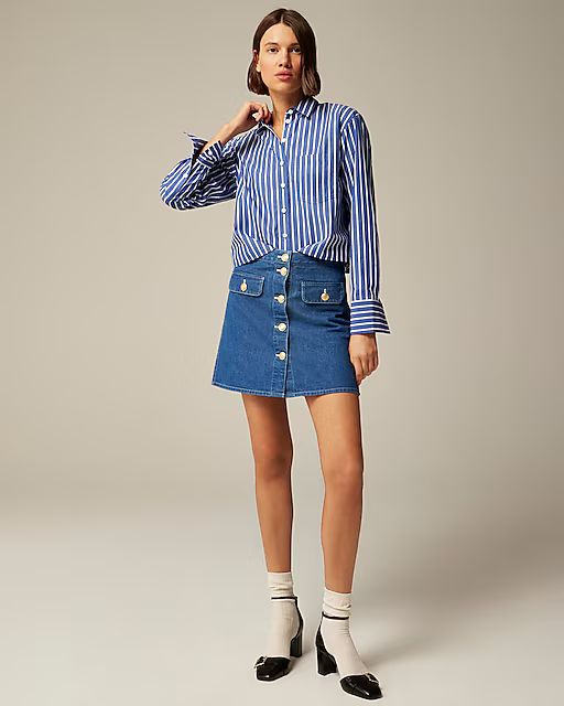 Button-front denim mini skirt | J. Crew US