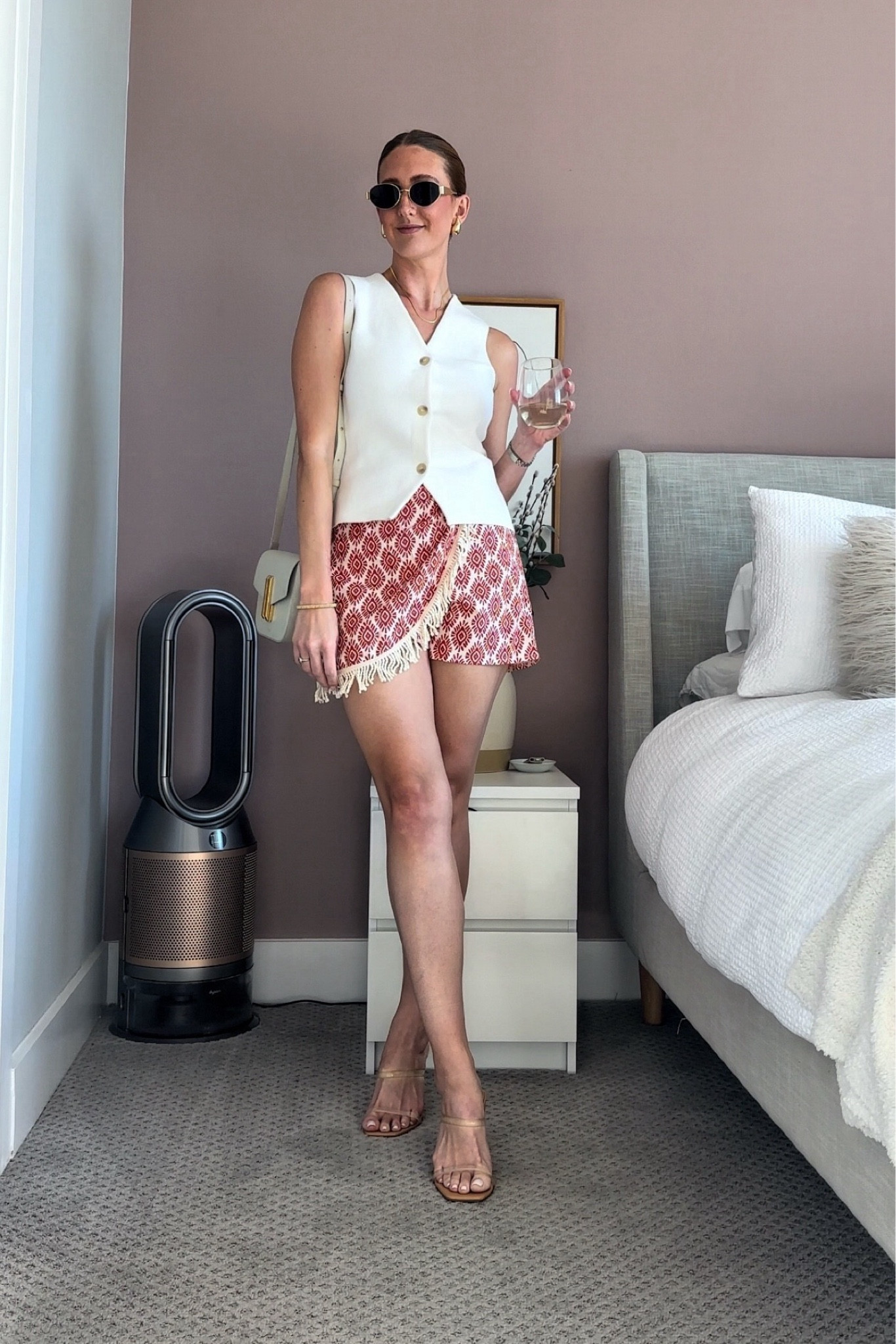 Summer outfit idea. Skort is Amazon, best is COS, heels and sunglasses are Amazon. All runs tts 

#LTKStyleTip #LTKFindsUnder50 #LTKFindsUnder100