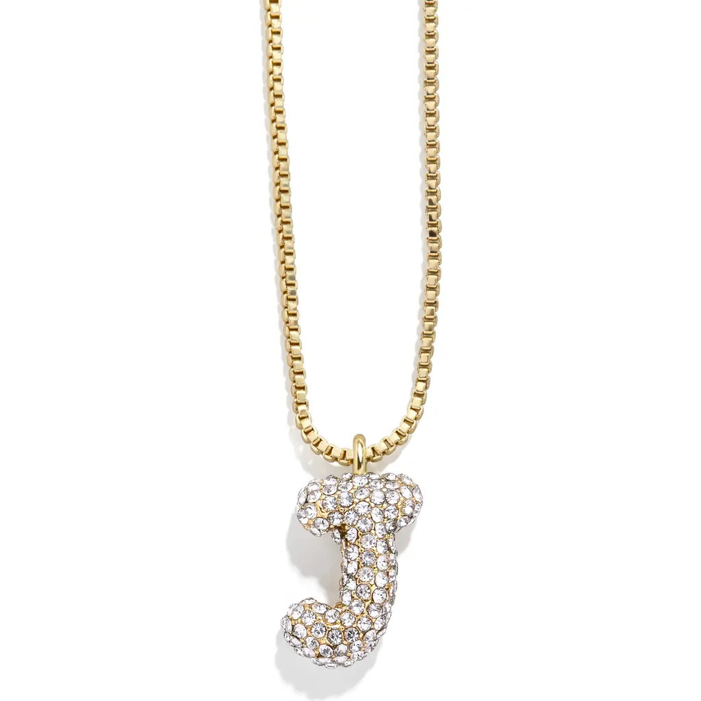 BaubleBar Mini Pavé Bubble Initial Necklace in Gold J at Nordstrom | Nordstrom