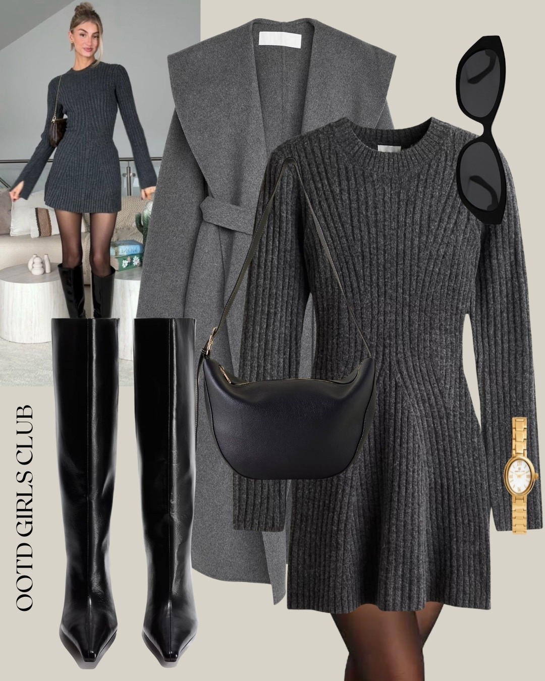 Grey on grey! Skirts and boots outfit idea 

#LTKautumn #LTKeurope #LTKuk