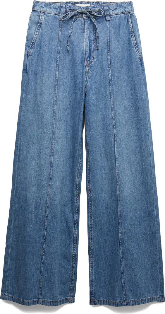 Floppy Pintuck Wide Leg Jeans | Nordstrom