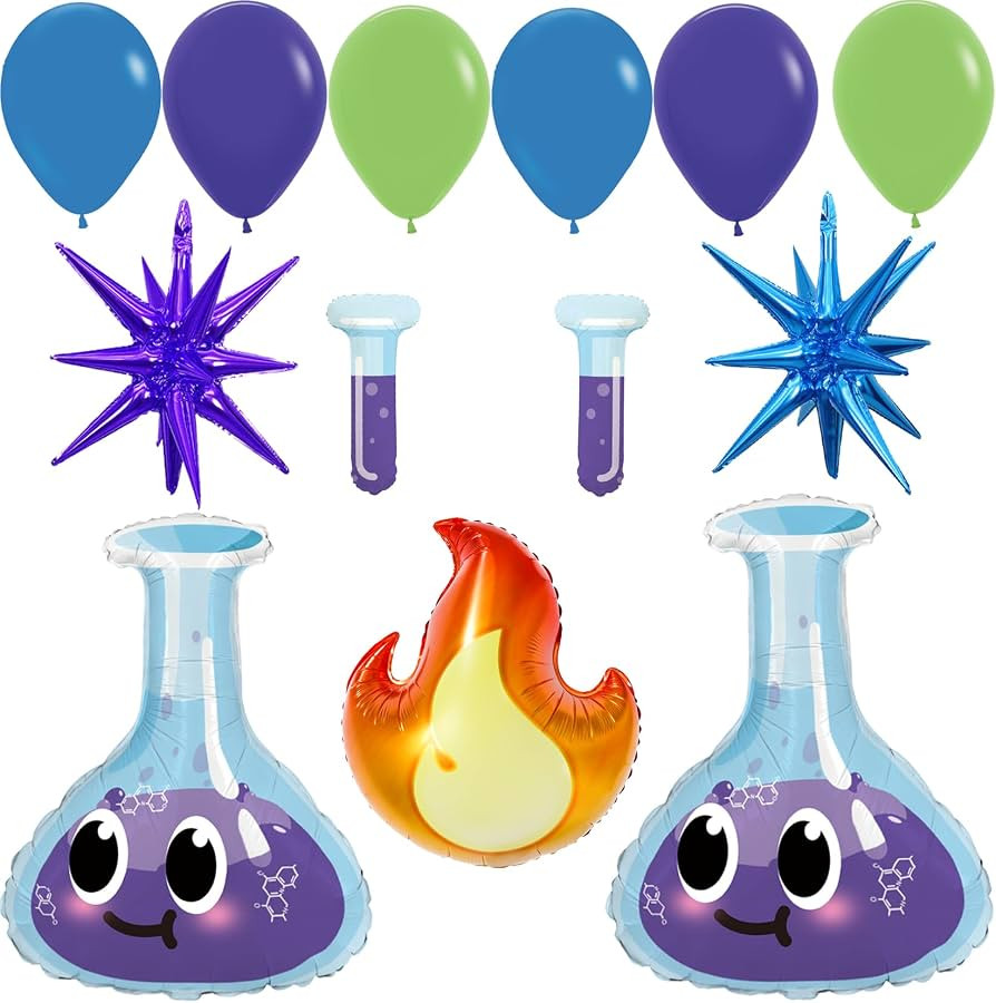 Science Experiment Party Decorations, Chemistry Lab Balloon Set with Beaker Flask Balloons, Fire/... | Amazon (US)