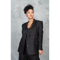 Black Linen Blazer Womens Oversized Summer Jacket, Plus Sizes | Etsy (US)