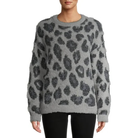 Time and Tru Women s Eyelash Sweater | Walmart (US)
