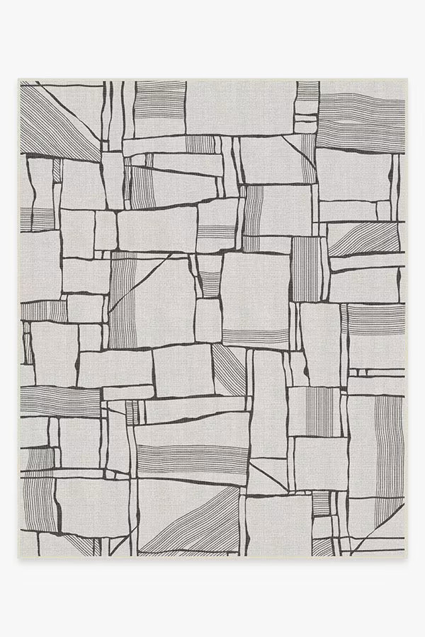 Outdoor Rune Black & Ivory Rug | Ruggable