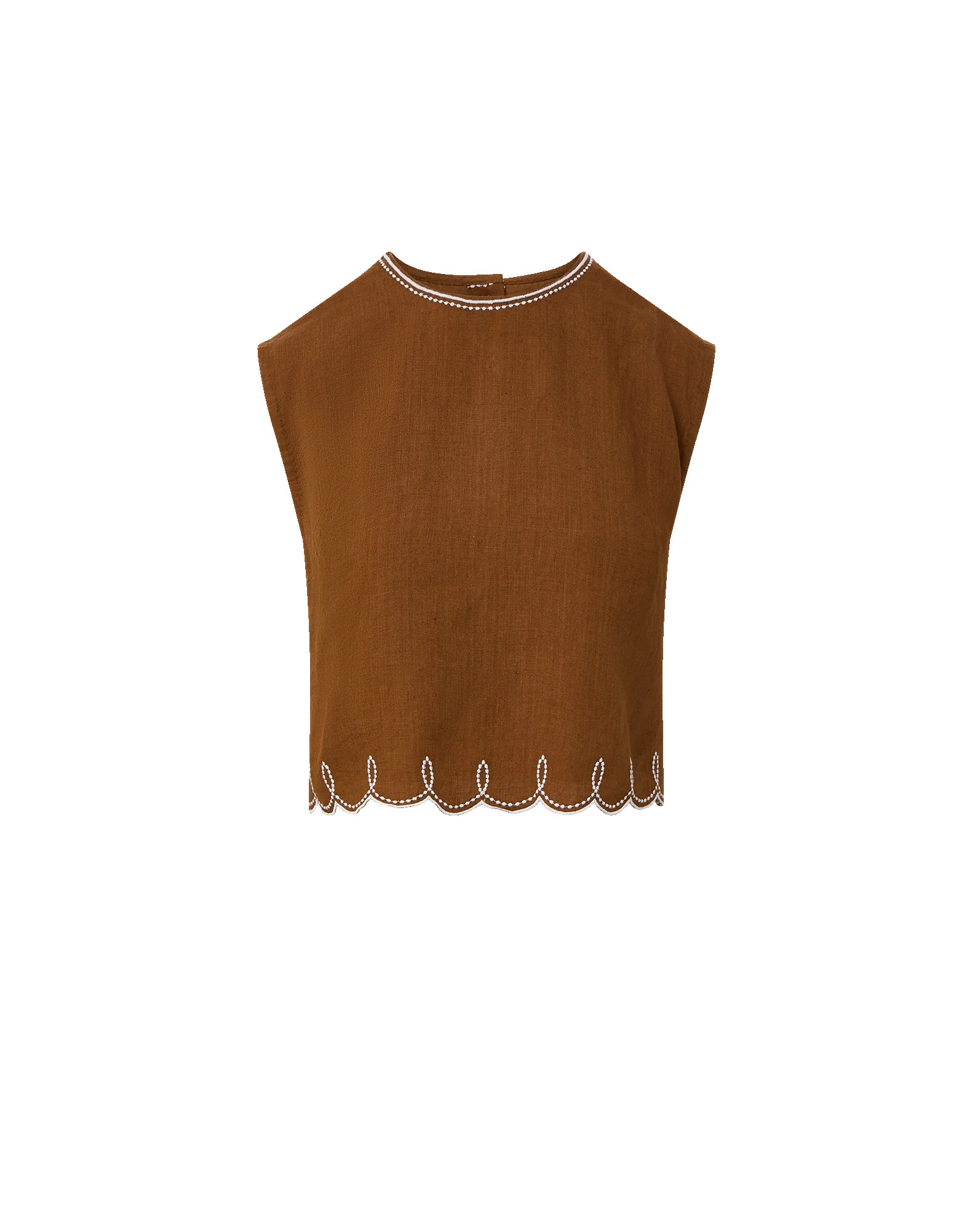 Kessan Linen Top in Light Brown | Veronica Beard | Veronica Beard