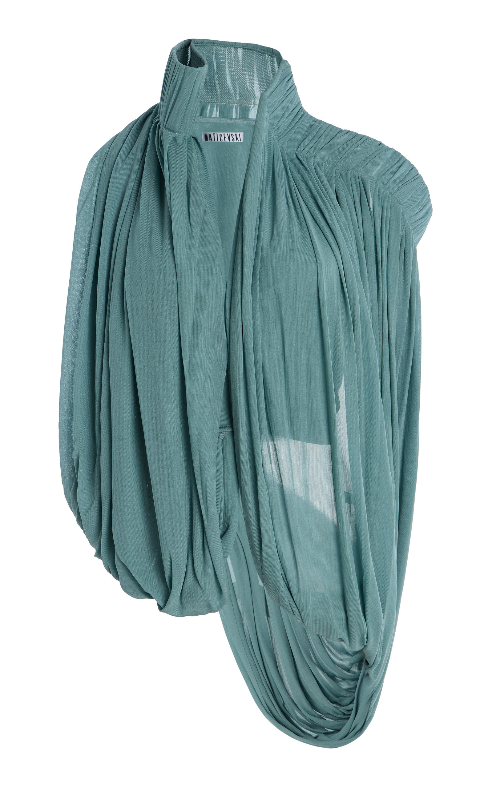 Maticevski - Exclusive Superb Draped Chiffon Top - Blue - AU 8 - Moda Operandi | Moda Operandi (Global)