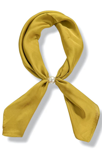 Bethany Mustard Scarf Pearl Necklace | The Willow Tree