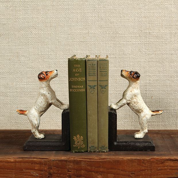 JACK RUSSELL TERRIER IRON BOOKENDS | Antique Farm House