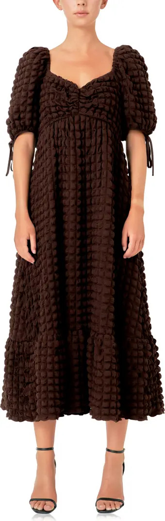 Texture Puff Sleeve Maxi Dress | Nordstrom