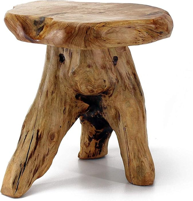 WELLAND Natural Cedar Stump Stool, 14" End Table, Live Edge Side Table, Plant Stand, Small Nights... | Amazon (US)