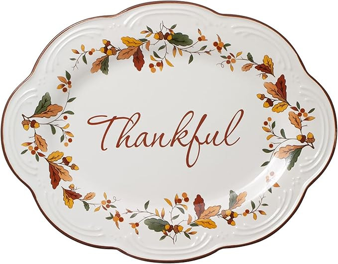 Pfaltzgraff Autumn Berry Small Oval Platter, 10.5 inches, Cream | Amazon (US)