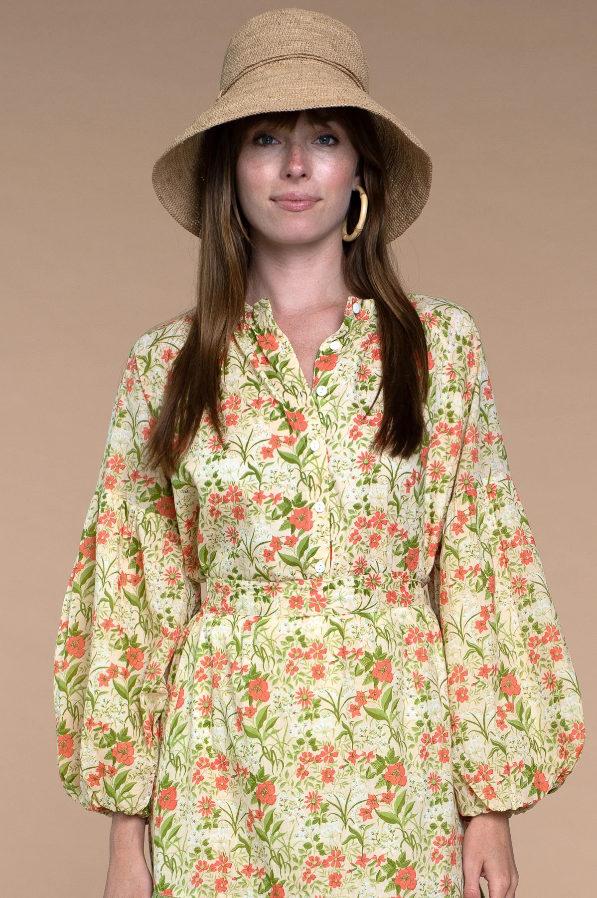 Emory Blouse in Bouquet Toss Peach | Olivia James The Label