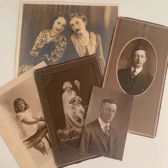 5 sepia-toned creepy vintage portraits | old black and white photo lot for Halloween | antique fo... | Etsy (US)