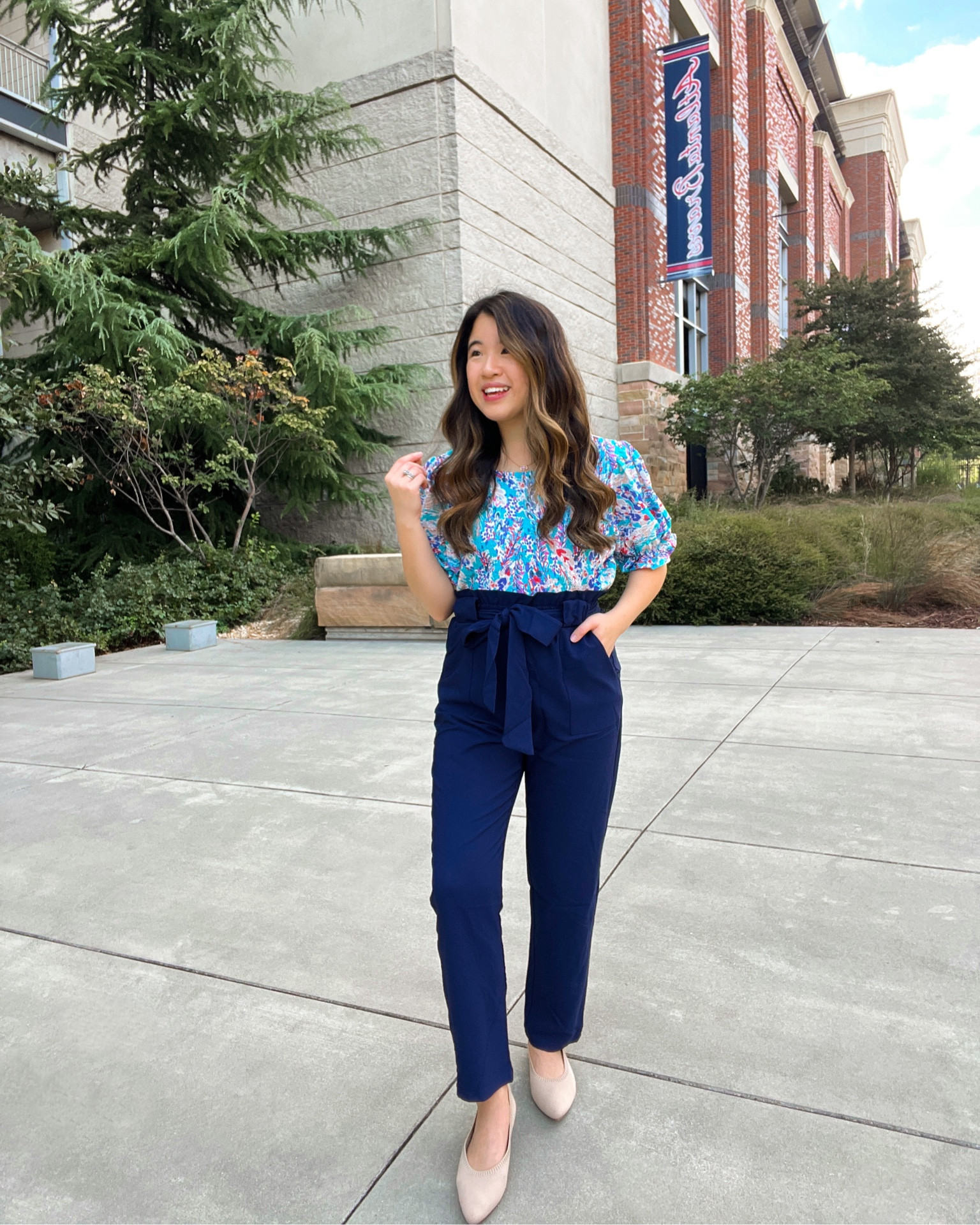 Blouse from Amazon (size small), navy pants from Amazon (size small), flats from VIVAIA (size 6.5)

#LTKunder100 #LTKworkwear #LTKshoecrush
