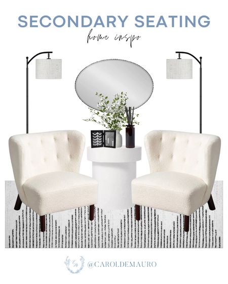 This secondary seating area inspo is a great way to add some style to your living room without cluttering the space. Perfect for extra guests or just curling up with a good book!
#homestyling #livingroomrefresh #furniturefinds #decoridea#LTKStyleTip #LTKHome

#LTKSeasonal