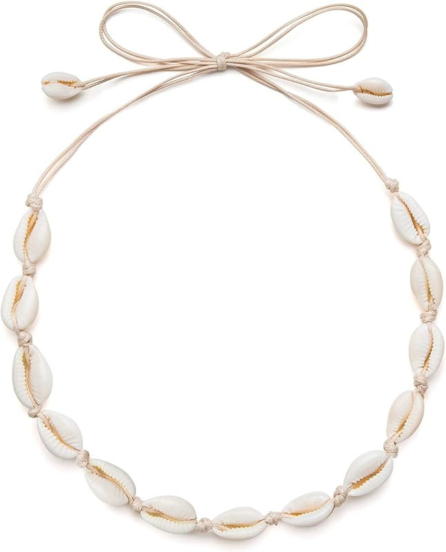 Qceasiy Seashell Necklace Choker for Women Summer Hawaiian Style Natural Shell Necklace | Amazon (US)