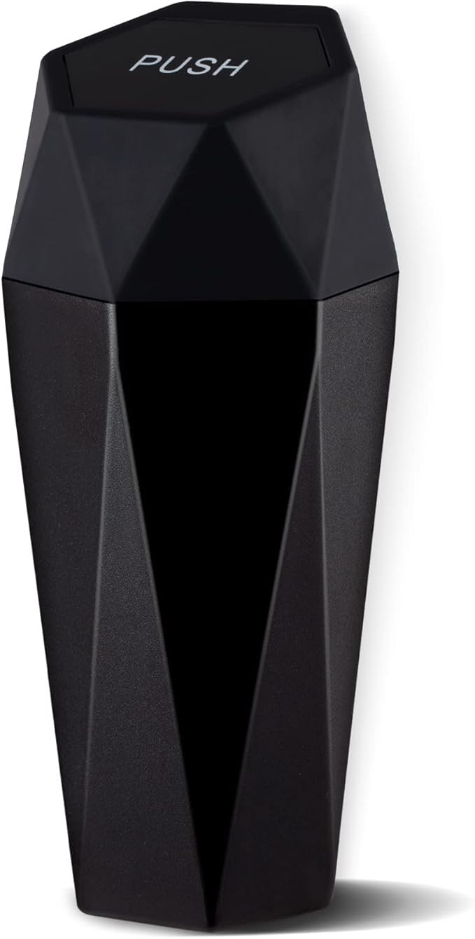 JUSTTOP Car Trash Can with Lid, Diamond Design Small Automatic Portable Trash Can, Easy to Clean,... | Amazon (US)
